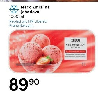 Zmrzlina ve vaničce Tesco