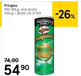 Chipsy Pringles - tubus