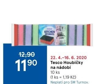 Houbička na nádobí Tesco