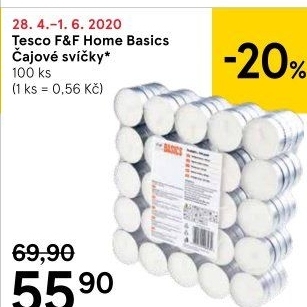 Svíčky čajové Basics F&amp