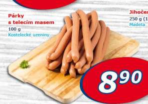 Párky s telecím masem Kostelecké uzeniny