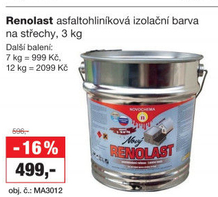 Asfaltohliníkový izolační nátěr Renolast Kittfort