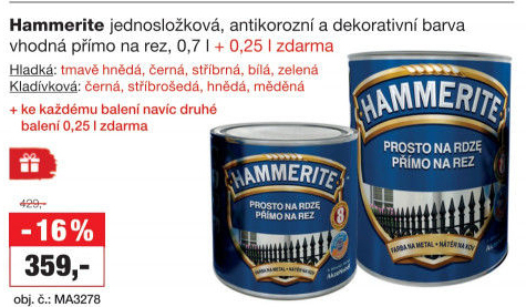 Barva přímo na rez Hammerite
