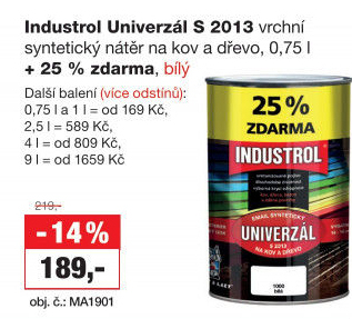 Nátěr na kov a dřevo Univerzál lesk Industrol