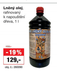 Olej lněný rafinovaný HB-Lak