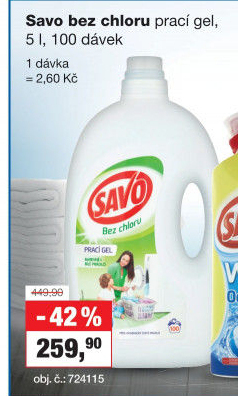 Prací gel bez chloru Savo