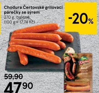 Čertovské grilovací párečky Beskydské uzeniny Chodura