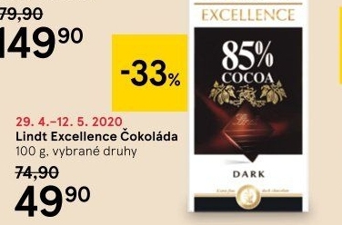 Čokoláda Excellence Lindt