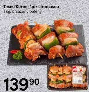 Kuřecí špíz s klobásou Tesco