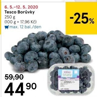 Borůvky Tesco