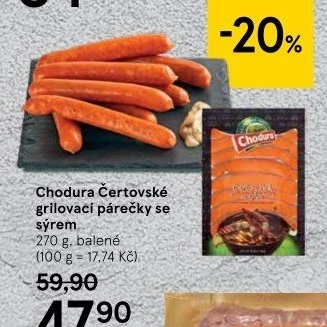 Čertovské grilovací párečky Beskydské uzeniny Chodura