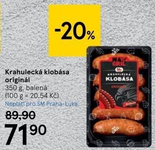 Klobása Krahulecká na gril Krahulík