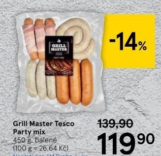 Klobásy Grill Master mix Tesco