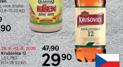 Pivo světlý ležák 12° Krušovice