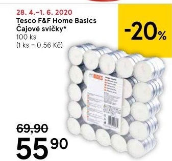 Svíčky čajové Basics F&amp