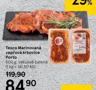 Vepřová krkovice marinovaná bez kosti Porto Tesco