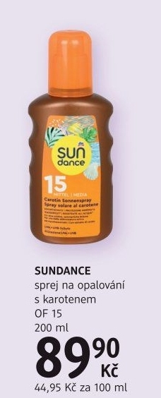 Sprej na opalováni s karotenem OF 15 Sundance