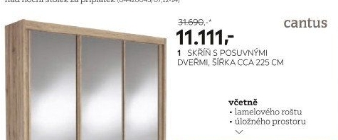 Šatní skříň Cantus