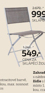 Zahradní židle skládací Boxxx