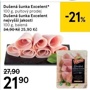 Dušená šunka nejvyšší jakosti Excelent Beskydské uzeniny Chodura