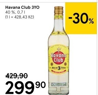 Rum kubánský bílý Aňejo 3 Anos Havana club