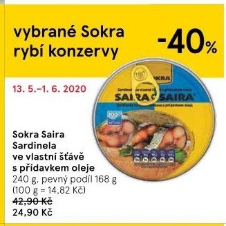 Sardinela ve vlastní šťávě Saira Sokra