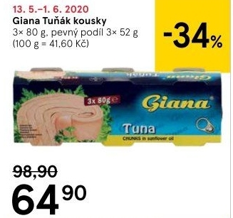Tuňák kousky Giana