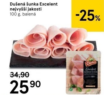 Dušená šunka nejvyšší jakosti Excelent Beskydské uzeniny Chodura