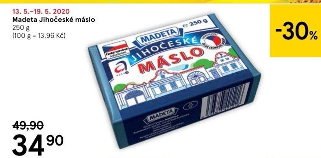 Máslo Jihočeské Madeta
