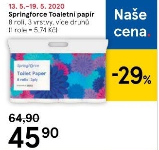 Toaletní papír 3vrstvý Springforce
