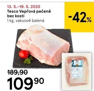 Vepřová pečeně bez kosti Tesco