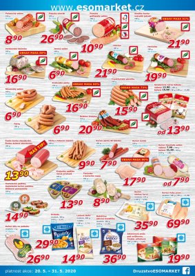 akční leták ESO MARKET 20.5.2020-31.5.2020