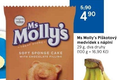 Piškotový medvídek s náplní Ms Molly'