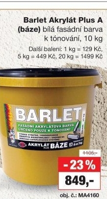 Fasádní barva akrylát plus Barlet
