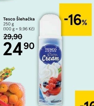 Šlehačka ve spreji Tesco