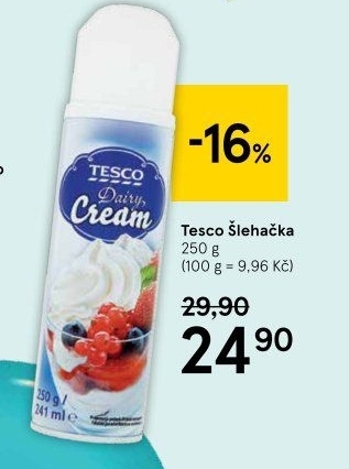 Šlehačka ve spreji Tesco