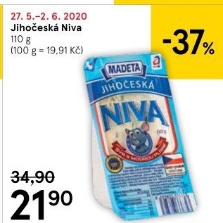 Sýr Niva Jihočeská 50% Madeta