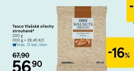Vlašské ořechy Tesco