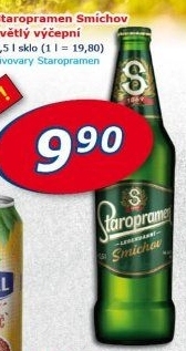 Pivo světlé výčepní 10° Smíchov Staropramen