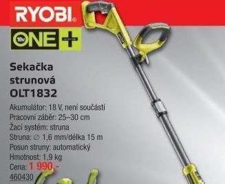 Aku sekačka strunová Ryobi OLT 1832