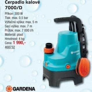 Čerpadlo ponorné kalové Gardena 7000/D