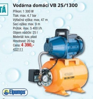 Domácí vodárna VB 25/1300 Elpumps