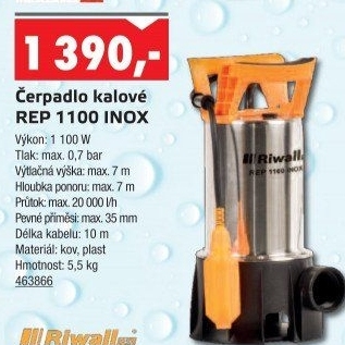 Elektrické kalové čerpadlo Riwall Rep 1100 Inox