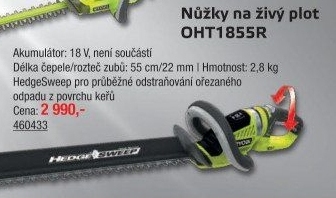 Nůžky na živý plot Ryobi OHT 1855R