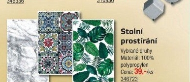 Plastové prostírání