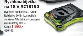 Rychlonabíječka baterií Ryobi
