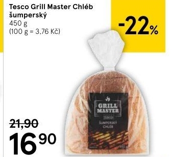 Chléb Šumperský Grill Master Tesco