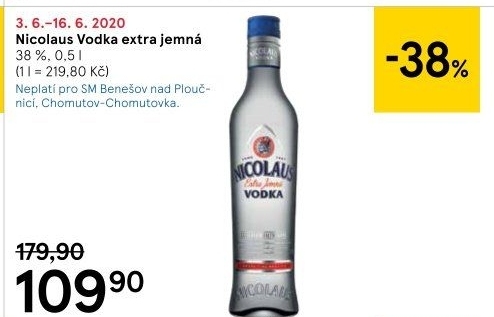 Vodka extra jemná St. Nicolaus