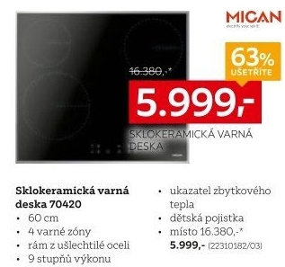 Sklokeramická varná deska Mican 70420