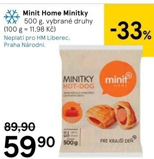 Minitky k rozpékání mražené Minit